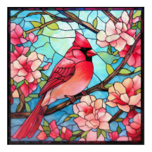 Mooi Kardinaal Glas in lood Afbeelding