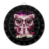 Mooi Kat - zwart en PInk Dartbord (Voorkant)