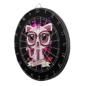 Mooi Kat - zwart en PInk Dartbord (Voorkant Rechts)