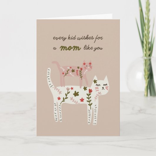 Mooi katjes Moederdag kaart (Voorkant)