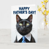 Mooi Kattenvadersdag Kaart (Gele Bloem)