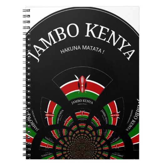 Mooi Kenia Zwart Rood Groen Kleur Ontwerp Vlag Notitieboek (Voorkant)