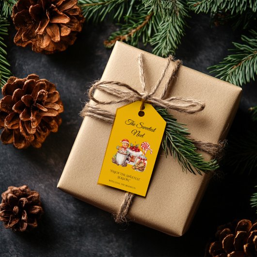 Mooi Kerstcadeau-etiket 'Sweetest Noel' Cadeaulabel