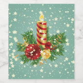 Mooi kerstdecor wijn etiket (Enkel label)