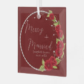 Mooi kerstfeest als getrouwd glas ornament (Voorkant links)