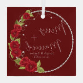 Mooi kerstfeest als getrouwd glas ornament (Achterkant)