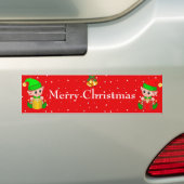 Mooi kerstfeest op de rode Bumpersticker (Op auto)