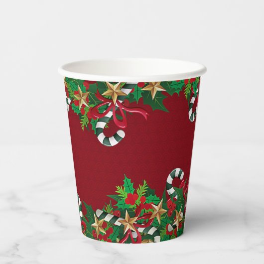 Mooi kerstfeest papieren bekers (Achterkant)