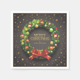 Mooi kerstgeschut en rood papier servet