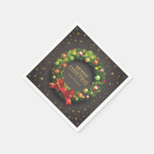 Mooi kerstgeschut en rood papier servet (Hoek)