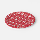 Mooi kerstkeuken Geïnspireerd rood roodroodroodrov Papieren Bordje (Gekanteld)