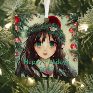 Mooi kerstmeisje, Anime Metalen Ornament