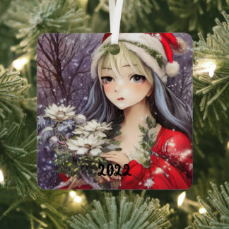 Mooi kerstmeisje, Anime Metalen Ornament