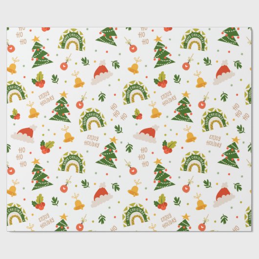 Mooi kerstpatroon cadeaupapier (Vlak)