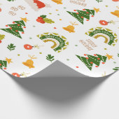 Mooi kerstpatroon cadeaupapier (Hoek)