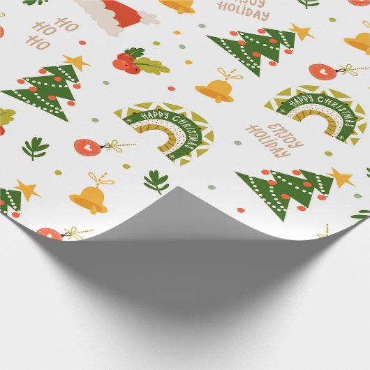 Mooi kerstpatroon cadeaupapier (Hoek)
