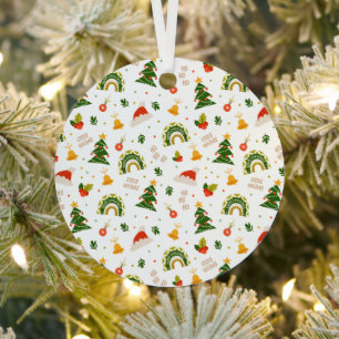 Mooi kerstpatroon metalen ornament