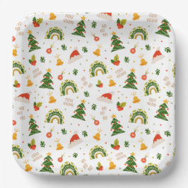 Mooi kerstpatroon papieren bordje