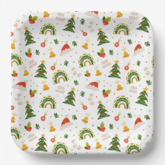 Mooi kerstpatroon papieren bordje
