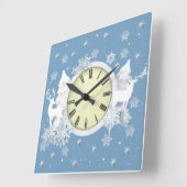 Mooi kerstwit vierkante klok (Hoek)