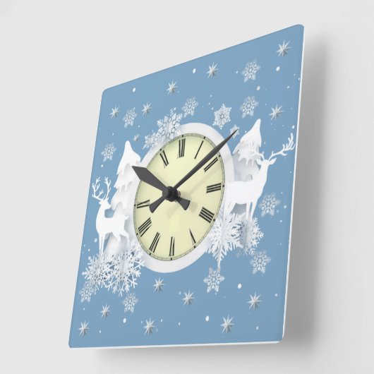 Mooi kerstwit vierkante klok (Hoek)