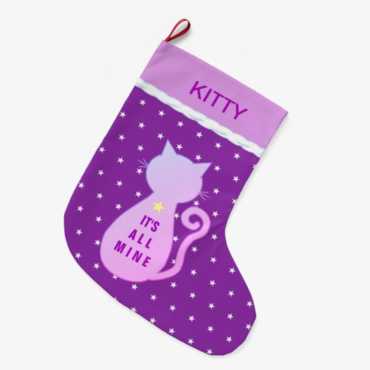 Mooi keukenkat Silhouette Grote Kerstsok (Voorkant (Hangend))