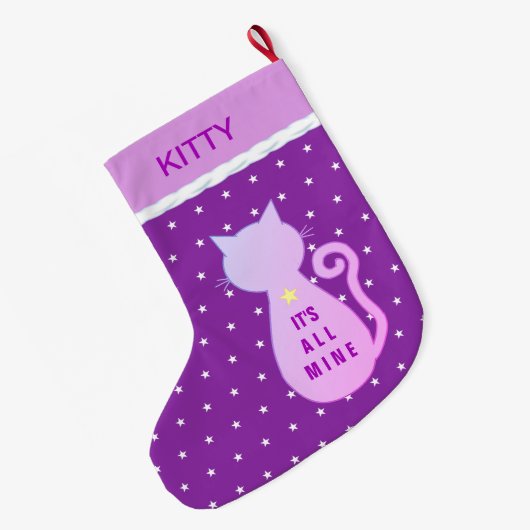 Mooi keukenkat Silhouette Grote Kerstsok (Achterkant (Hangend))