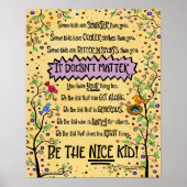 Mooi Kind Classroom Birds Tree Inspiring School Poster (Voorkant)