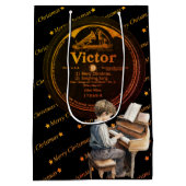 Mooi kind piano Victor record zwart brons Medium Cadeauzakje (Achterkant)