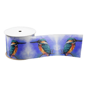 Mooi Kingfisher Bird Ribbon Satijnen Lint