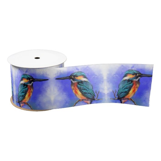 Mooi Kingfisher Bird Ribbon Satijnen Lint (Spoel)