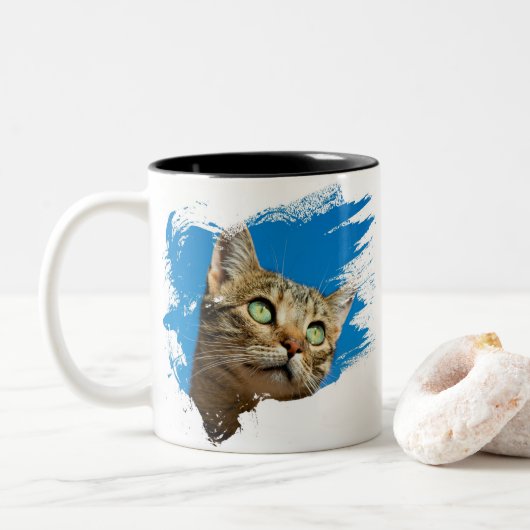 Mooi Kitten Tweekleurige Koffiemok (Met donut)