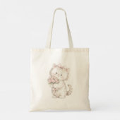 Mooi Kitty in Roze Jurk Kroon Tote Bag (Achterkant)