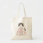 Mooi Kitty in Roze Jurk Kroon Tote Bag (Voorkant)