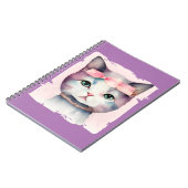 Mooi Kitty Met Roze Strikspiraal Foto Notitieboek (Linkerzijde)