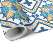 Mooi Klassiek mediterraan Floral Pattern Cadeaupapier (Rol Hoek)