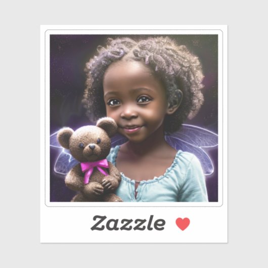 Mooi klein meisje met een teddybeer sticker (Vel)