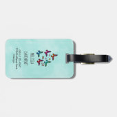 Mooi Kleine Vlinders op Mintgroen Bagagelabel (Achterkant horizontaal)