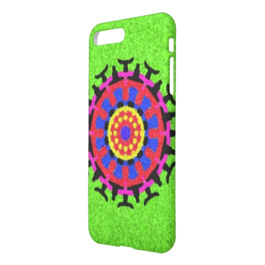 Mooi kleurig patroon iPhone hoesje (Achterkant links)