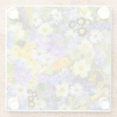 Mooi kleurrijk bed van bloemen glazen onderzetter (Achterkant)