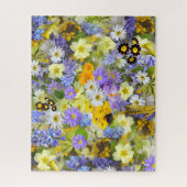 Mooi kleurrijk bed van bloemen legpuzzel (Verticaal)