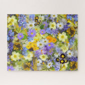 Mooi kleurrijk bed van bloemen legpuzzel (Horizontaal)