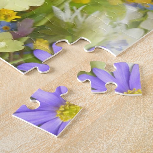 Mooi kleurrijk bed van bloemen legpuzzel (Zijkant)