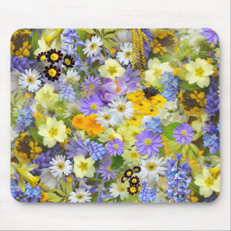 Mooi kleurrijk bed van bloemen muismat