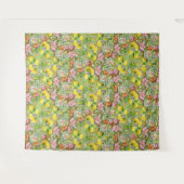 Mooi kleurrijk bloemmotief roze geel wandkleed (Voorkant (horizontaal))