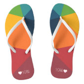 Mooi kleurrijk driehoeken patroon teenslippers (Voetbed)