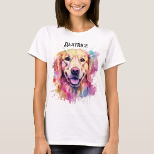 MOOI KLEURRIJK GOUDEN RETRIEVER GEZICHT T-SHIRT