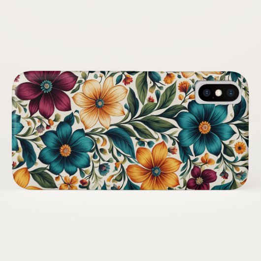 Mooi kleurrijk levendig lente bloemenpatroon Case-Mate iPhone case (Achterkant (horizontaal))