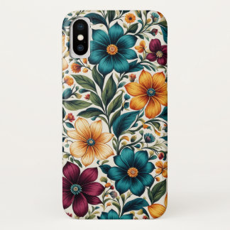 Mooi kleurrijk levendig lente bloemenpatroon Case-Mate iPhone case