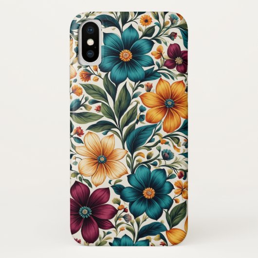 Mooi kleurrijk levendig lente bloemenpatroon Case-Mate iPhone case (Achterkant)